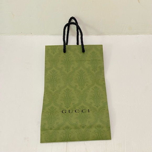 (SOLD) Lot of 2 Gucci Green Gift Bags - Picture 2 of 14